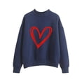 thumbnail image 1 of WEAIXIMIUNG Chandail en Molleton pour Femmes Veste Sans Capuche Imprimé Cœur Pull pour Femmes Chandail en Molleton Imprimé Haut Chandail en Molleton à Manches Longues Blouse Pull Tempérament Blouse Décontractée, 1 of 3