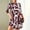 Wine, variant on ZZwxWA Women's Graphic Print Short Dress Long Sleeve Mock Neck Tunic Dresses Summer Casual Dresses for Womens