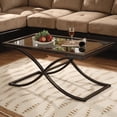 thumbnail image 5 of SEI Furniture Vogue Tempered Glass Top Coffee Table, Black, Copper Distressed, 5 of 5