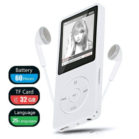 TSV MP3 MP4 Player, Support UP to 32GB TF Card, Portable Digital Music Player, Rechargeable Battery, Ultra Slim Large LCD (Top Best Music Player For Android)