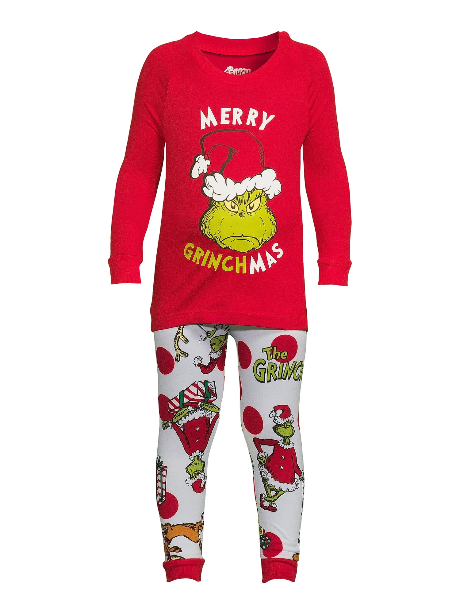 Dr. Seuss Unisex Toddlers Grinch Matching Family Pajamas Set, 2-Piece, Sizes 2T-5T