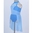 thumbnail image 5 of Lejafay Kids Girls Lyrical Ballet Dance Dress Sleeveless Halter Neck Gymnastic Leotard Light Blue 16, 5 of 7