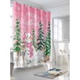 thumbnail image 3 of Merry Christmas Shower Curtain Set ，Waterproof Fabric Shower Curtains Pink Snowman Christmas Tree Deer Snowflake Shower Curtains for Bathroom,Bathroom Decor 54x"78", 3 of 6