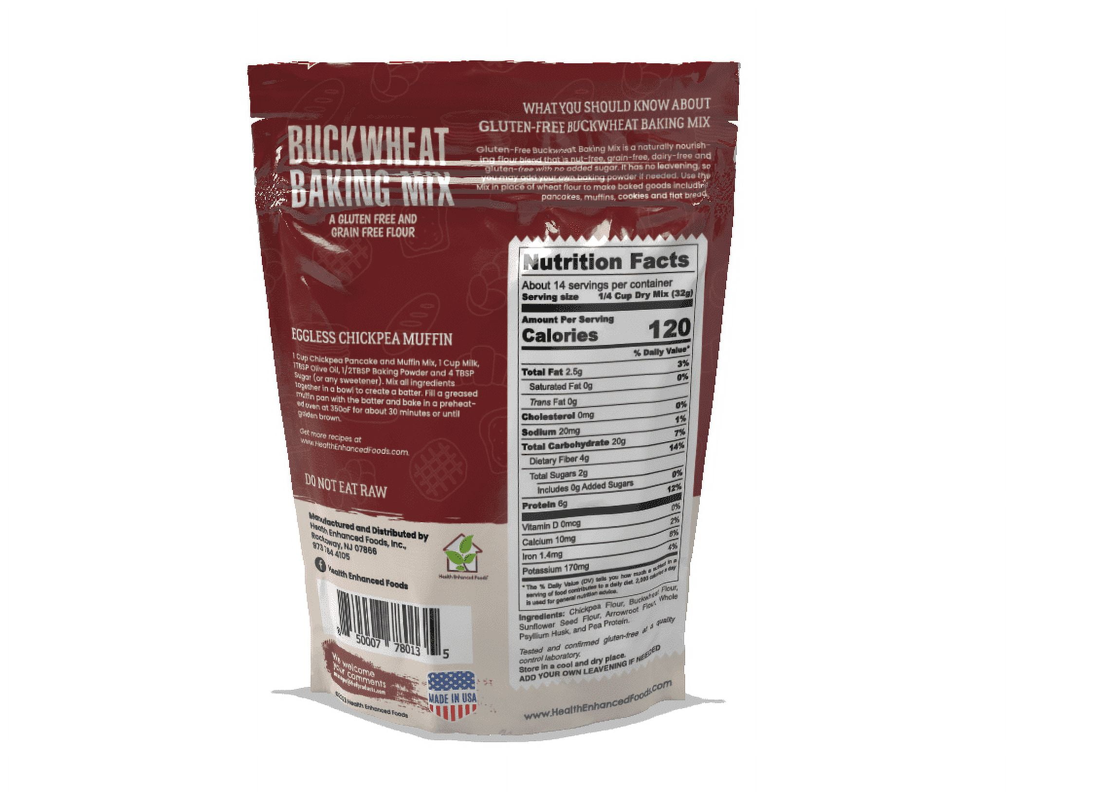 Gluten-Free Buckwheat Baking Mix [2 Pack - 16 oz / 1 LB] - Pancake, Waffle, Cookie & Muffin Mix - Nut-Free, Grain-Free, Soy-Free, Dairy-Free, No Added Sugar, Low Glycemic