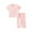 Pink, variant on Chbgutlmr Girls Clothes Lounge Sets Kids Button up Short Sleeve V Neck Tops Baggy Pants Cotton Comfy Outfits