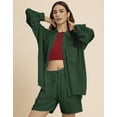 thumbnail image 3 of Moomaya, Solid Womens 2 Pcs Co-Ord Set, Crinkle Rayon Long Shirt With Shorts, 3 of 9
