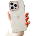 thumbnail image 7 of Compatible with iPhone Case,Electro Plated Camera Glitter Pearly Shell Pattern Full Body Protection Soft Shockproof Cover Phone Case (Pink,iPhone 15), 7 of 7