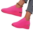 thumbnail image 3 of Domzle Women's Slip On Walking Shoes Non Slip Comfortable Cushioning Lightweight Breathable Arch Support Shoe Causal Tennis Sneaker for Nursing Workout Jogging Gym Travel Hot Pink 44, 3 of 8