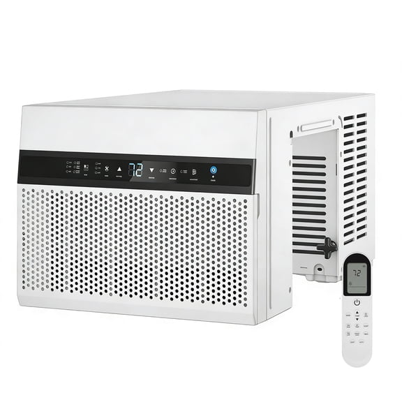 Lumiparty 6000 BTU U-Shaped Window Air Conditioner with Remote, Cools Up to 270 Sq Ft, Energy Efficient, Easy Install, White