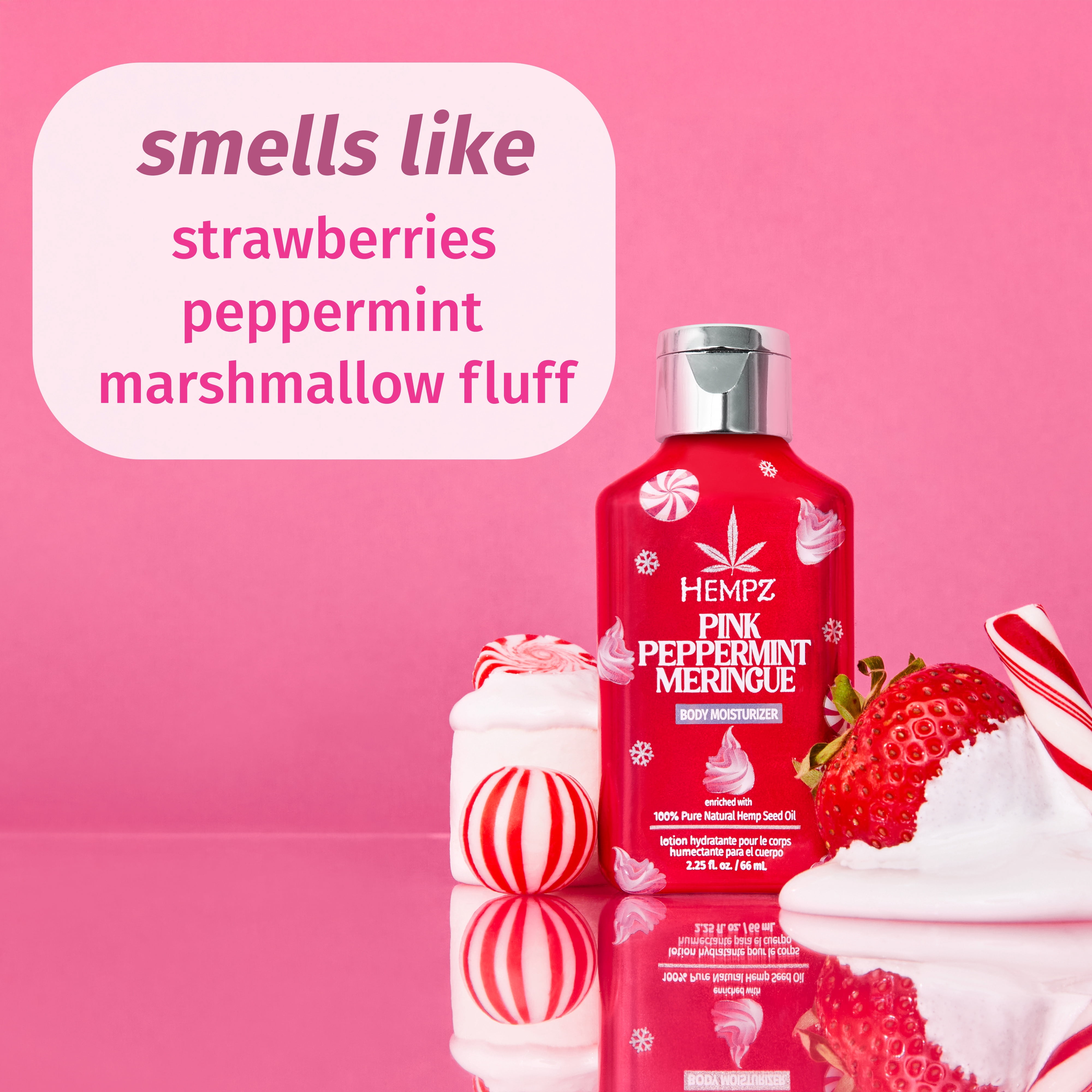 Hempz Limited Edition: Mini Pink Peppermint Meringue Body Moisturizer 2.25 fl.oz.