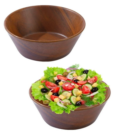 

Simple Salad Bowl Set 2 Serving Bowl fruit Bowl Salad Food Mixing Bowl-Walnut5inch