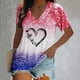 thumbnail image 2 of Tops estampados de manga corta de ocio con cuello en V de verano a la moda para mujer Fridja  zx3503, 2 of 5