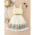 thumbnail image 3 of 2pcs Baby Girls Camisole Top & Mesh Flower Skirt Set Clothes, 3 of 5