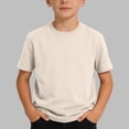 thumbnail image 5 of Kids Cotton T-shirts Short Sleeve Crew Neck Basic Layer Tees Solid Color Summer Tshirts for Boys Girls (7-8 Years, Beige), 5 of 6