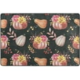 thumbnail image 4 of SKYSONIC 72x48in Autumn Pink Pumpkin Flower Area Rug, Fall Watercolor Style Non-Slip Floor Carpet for Indoor Living Dining Room and Bedroom Area, 4 of 5