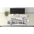 thumbnail image 2 of City Computer Mouse Pad, Sketch of Urban View from London Piccadilly with People Famous Bus and Buildings, Rectangle Non-Slip Rubber Mousepad Large, 31" x 12" Gaming Size, Multicolor, by Ambesonne, 2 of 2