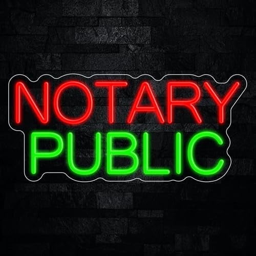 Notary Public LED Neon Sign 22"L x 10"H #32522