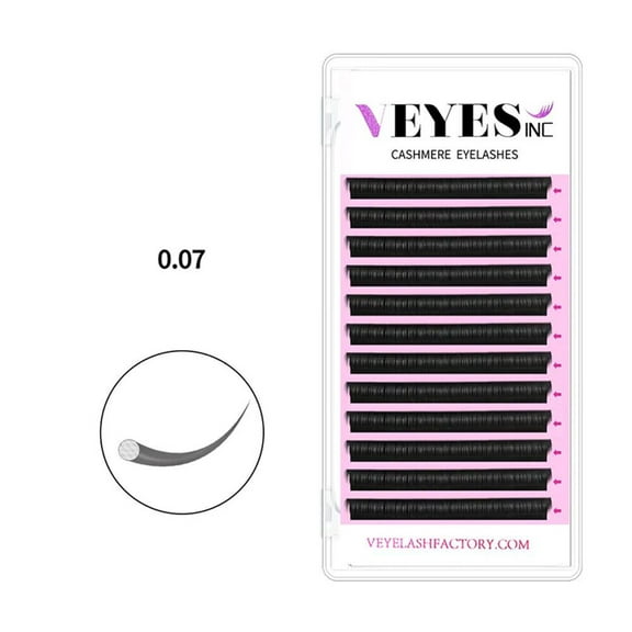 Veyes Inc 0.07mm D Curl Cashmere Eyelash Extensions Veyelash Faux Mink Individual Volume Lashes Soft Natural Lash Extensions for Makeup