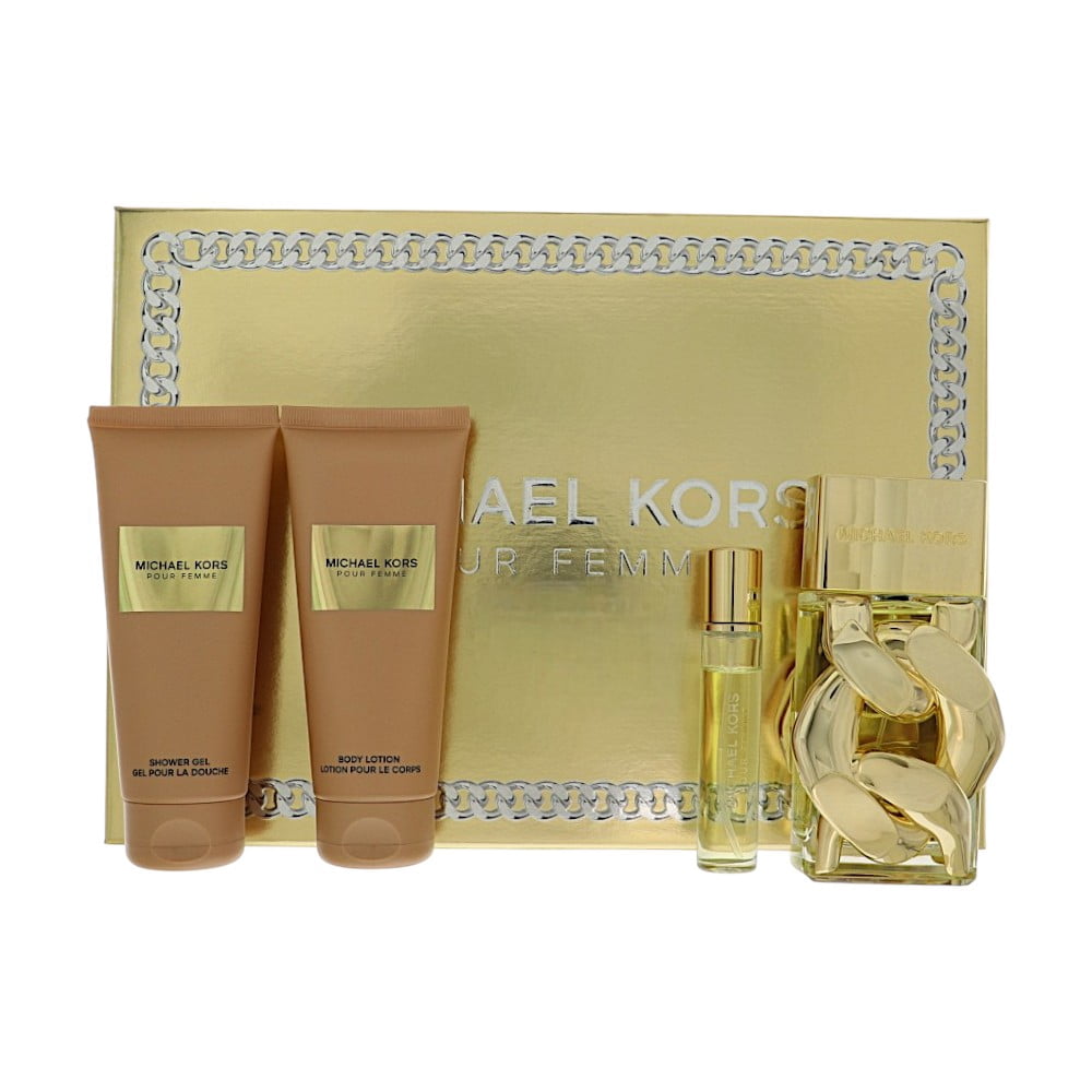 Michael Kors Wonderlust 3.4 oz EDP + gel+ lotion+ travel spray Set
