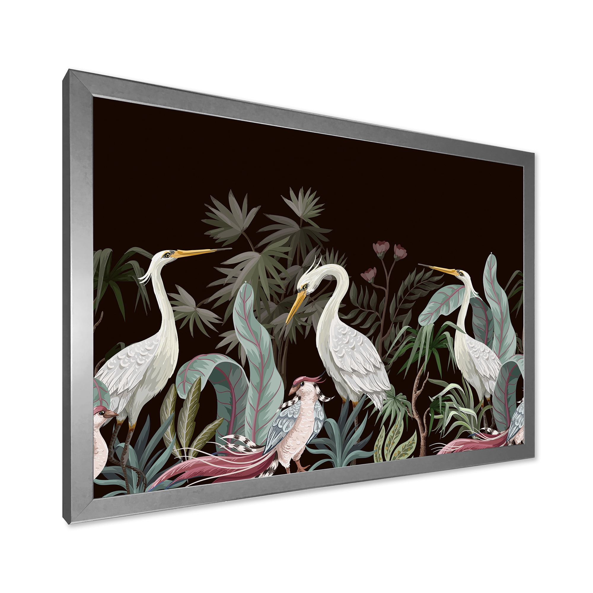 Designart 'Chinoiserie With Peonies and Birds III' Traditional Framed Art Print