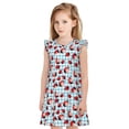 thumbnail image 1 of Balery Flowers and Lady Bugs Camisón de princesa para niñas, pijama de algodón con mangas abullonadas, suave y bonito.-XX-Large, 1 of 6