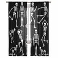 thumbnail image 2 of Skull Halloween Semi Sheer Curtains 84 Inch Length 2 Panels Set, Retro Skeleton Abstract Art Sheer Kitchen Curtain Privacy Voile Window Curtain for Living Room Bedroom Rod Pocket Drapes, 2 of 7