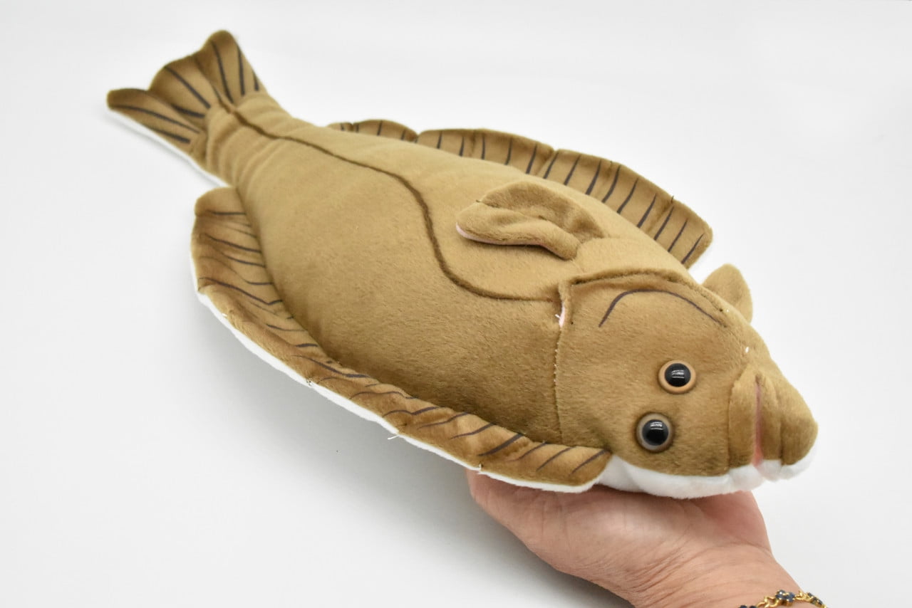 Halibut Plush Stuffed Animal – 16.9 Inch Realistic Flounder Toy, Dark Brown, Super Soft - View #9