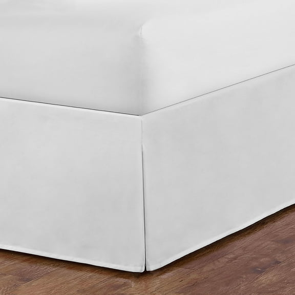 WonderSkirt Wraparound Tailored 15" Microfiber Bedskirt, White, Twin