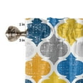 thumbnail image 5 of Tier Curtains 45 Inches Long, Yellow Blue Morocco Pattern Window Treatment Curtain Drapes, Modern Moroccan Geometric Window Half Privacy Curtains for Bedroom Bathroom, 42"x45", 2 Panels, 5 of 7