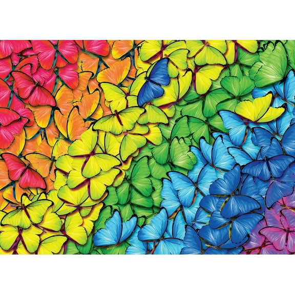 Eurographics Puzzle in Tin: Butterfly Rainbow, 1000 Piece Puzzle for Adults