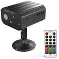 thumbnail image 1 of Luces de discoteca, proyector de escenario LED activado por sonido con 6 colores y 24 patrones, control remoto, para fiestas infantiles, cumpleaños, clubes de karaoke y efectos de luces navideñas., 1 of 5