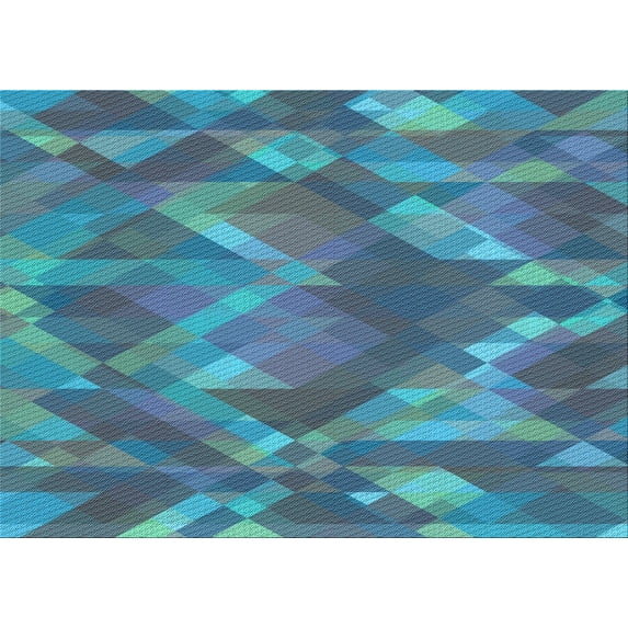 Ahgly Company Indoor Rectangle Patterned Butterfly Blue Area Rugs, 2' x 5'