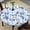 Porcelain Bloom, variant on Blue Floral Toile Round Tablecloth – Fitted Circle Table Cover with Elastic Edge, Waterproof & Washable Polyester Table Cloth for 35" to 42" Indoor/Outdoor Tables