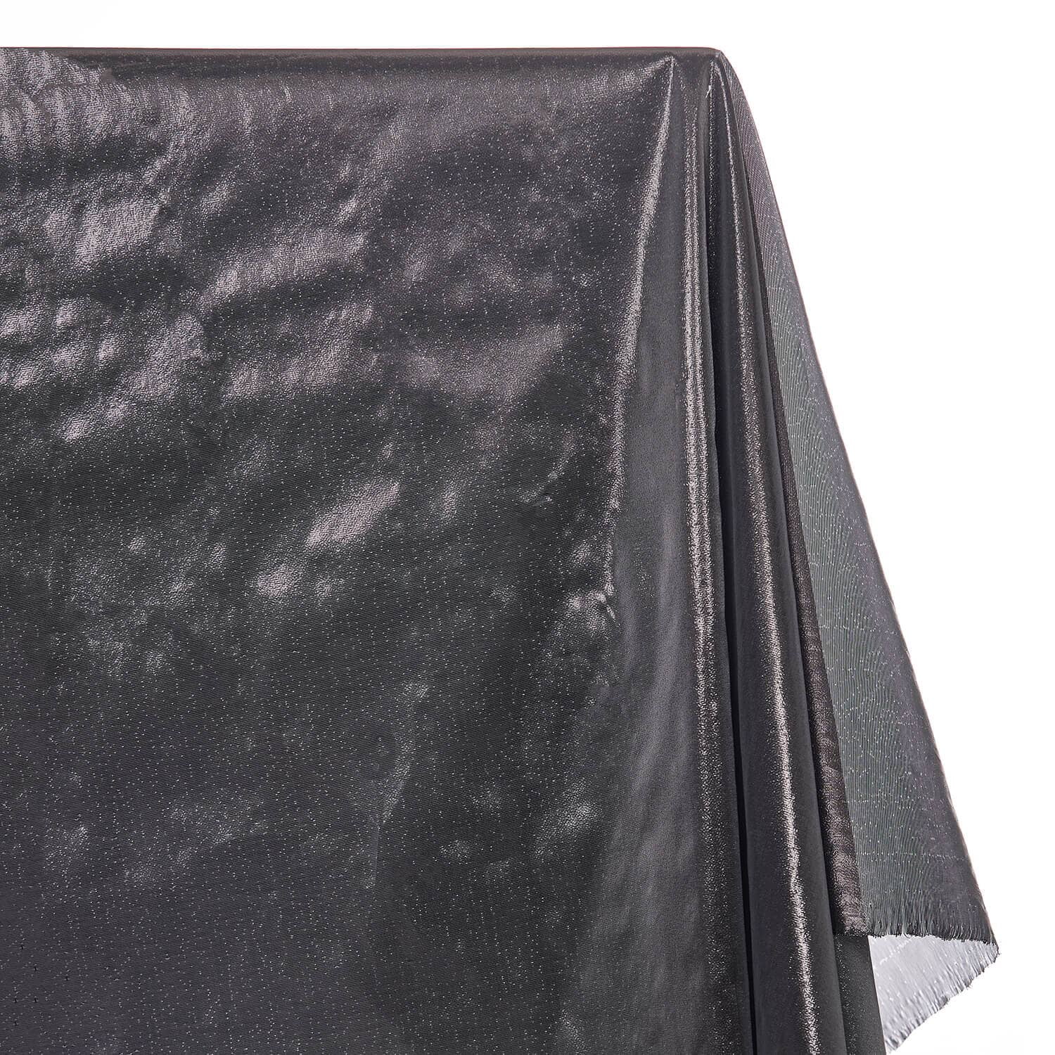Tissue Lame Fabric 44/45 Inch Shiny Sheer Metallic Nylon By The Yard For Sewing Costumes, Dancewear, Apparel, Accessories, & Décor - Black (5 Yards)
