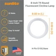 thumbnail image 4 of Sunlite 41937 FC8T9/DL 8-Inch T9 Round Fluorescent Circline Lamp, 22 Watts, 1050 Lumens, 6500K Daylight, G10Q 4-Pin Base, 2 Pack, 4 of 6