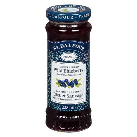 St. Dalfour Wild Blueberry Spread 284g - Fruit Juice Sweetened, No Added Sugar, Made In France
