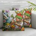 Creowell Spring Colorful Floral Lumbar Pillow Covers, Easter Gnome