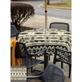 thumbnail image 5 of Outdoor Tablecloth with Umbrella Hole for Patio/Picnic/Party/Camping, Black Khaki Boho Waterproof Table Cloth Square Cover Washable, Vintage Ethnic Tribe Abstract Art Retro (54"x 54"), 5 of 8