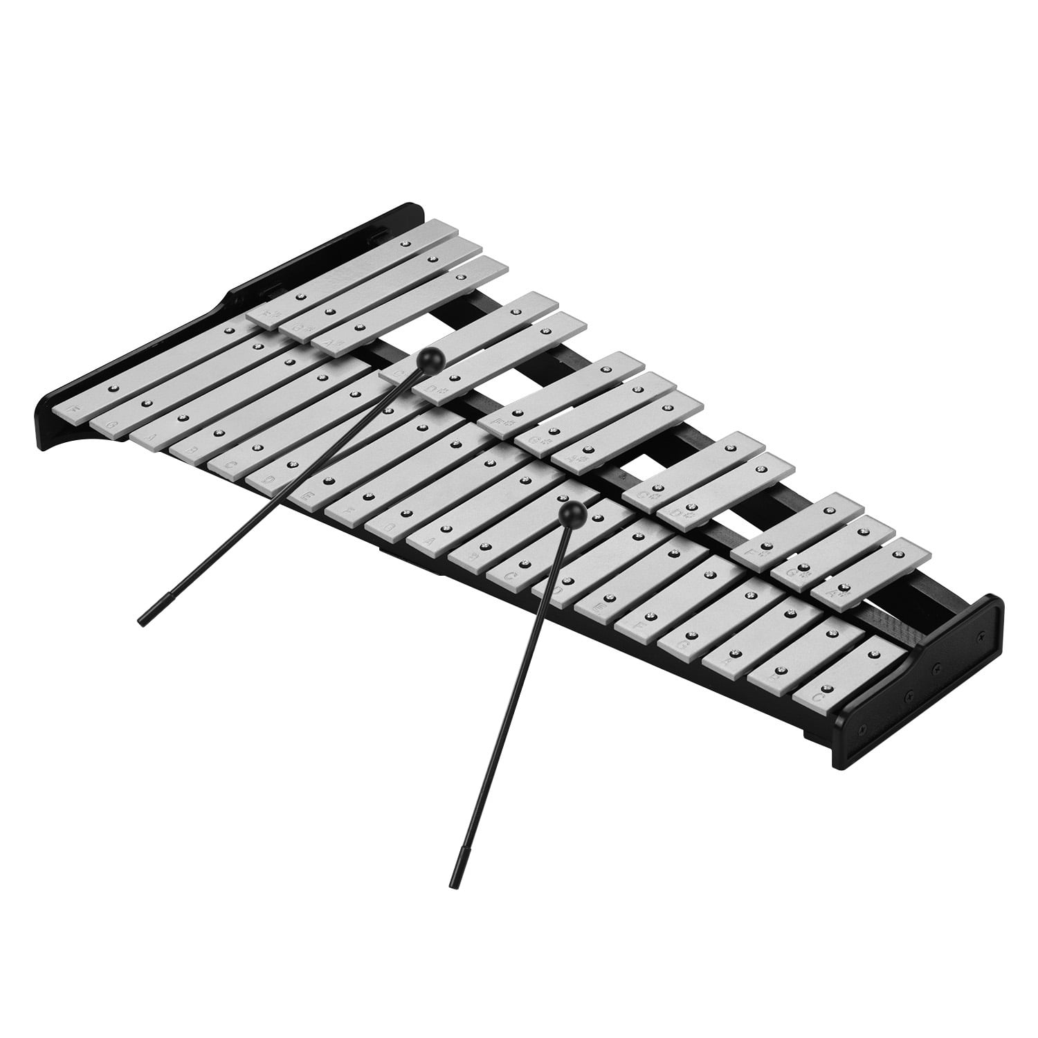 CACAGOO 32Note Xylophone Educational Glockenspiel Wooden Base Solid Aluminum Bars with Mallets
