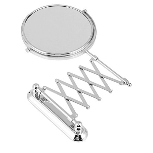 WINOMO Miroir Grossissant Mural Miroir de Maquillage Rétractable Double Face Miroir de Salle de Bain Pivotant à 360 Degrés Chrome 6 Pouces 3X