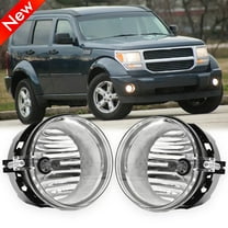 CHUSYYRAY Pair for Dodge Nitro 2005-2008 Clear Lens Bumper Fog Light Replacement Lamps