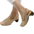thumbnail image 3 of Sandales pour Femmes Élégantes Confortables à Bout Ouvert Talon Bas Chunky, 3 of 6