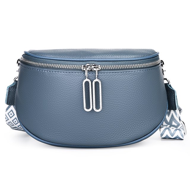 Bolso de pecho para mujer, Bolso de hombro de cuero genuino a la moda, monederos informales simples para mujer
