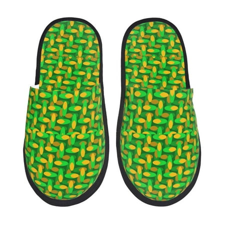Balery Corn 4 Slient Indoor Furry Fleece Comfort House Shoes Soft Non-Slip Home Shoes Cotton slippers House Slippers-- Large