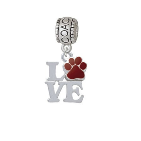 Love with Maroon Paw - Coach Charm Bead
