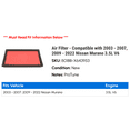 thumbnail image 2 of Air Filter - Compatible with 2003 - 2007, 2009 - 2022 Nissan Murano 3.5L V6 2004 2005 2006 2010 2011 2012 2013 2014 2015 2016 2017 2018 2019 2020 2021, 2 of 2