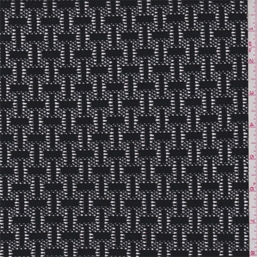Black Basketweave Lace, Fabric By the Yard
