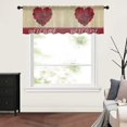 thumbnail image 3 of Sheer Valance Curtains for Kitchen Living Room Decor, Happy Valentine''s Day Red Rose Loving Heart Semi Sheer Curtain Voile Valance Rod Pocket Window Treatment Short Curtain Panel 54"x18", 3 of 6
