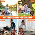 thumbnail image 5 of Camping Fan Rechargeable,Portable Fan with LED Lantern,20000mAh Battery Operated Oscillating Fans for Tent Picnic Barbecue Fishing Outdoor, 5 of 11