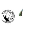 thumbnail image 1 of Arte de pared,Estatua decorativa de pared de gato negro de metal,Escultura de pared de metal minimalista con adorno de pared,Figura de escritorio,Estante de estatua de pavo real para, 1 of 8